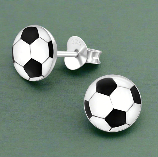 Football Silver Ear Stud All Products Crumble and Core   