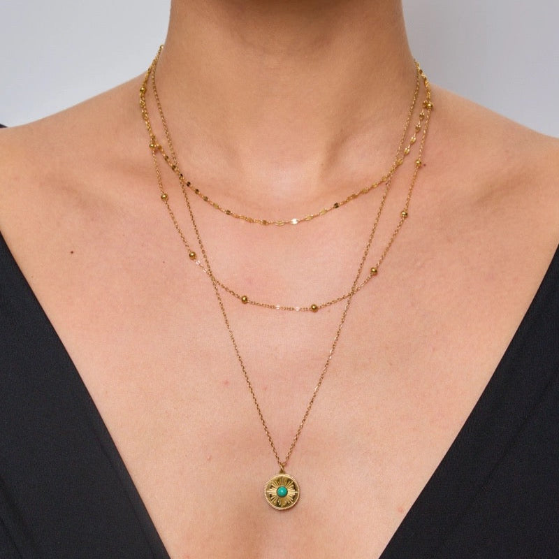 Gold Triple Layered Necklace