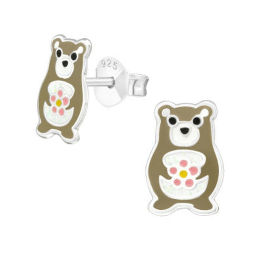 Bear Silver Earring Stud Earrings Crumble and Core   