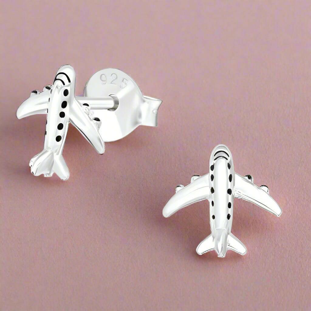 Silver Stud Earrings – Lightweight Hypoallergenic Airplane Design for Sensitive Ears - Crumble and Core