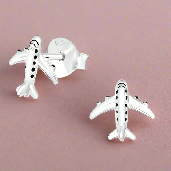 Silver Stud Earrings – Lightweight Hypoallergenic Airplane Design for Sensitive Ears - Crumble and Core
