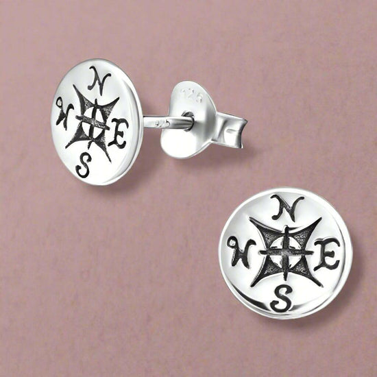 Silver Stud Earrings – Lightweight 925 Sterling Silver Nautical Studs Gift - Crumble and Core