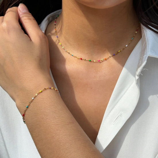 GoldMulti Beaded Necklace