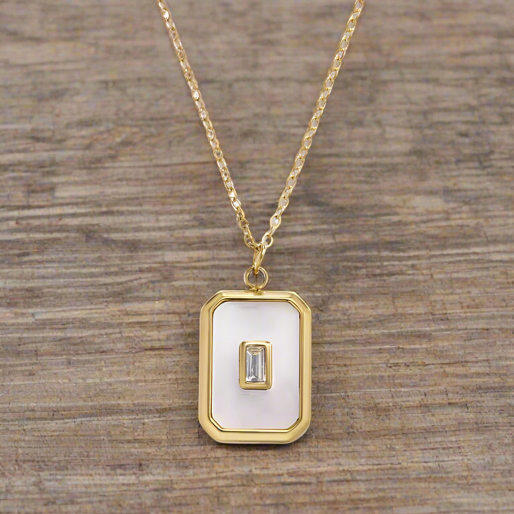 Gold Pearlescent Pendant Necklace and Birthday Love Card Gift Set