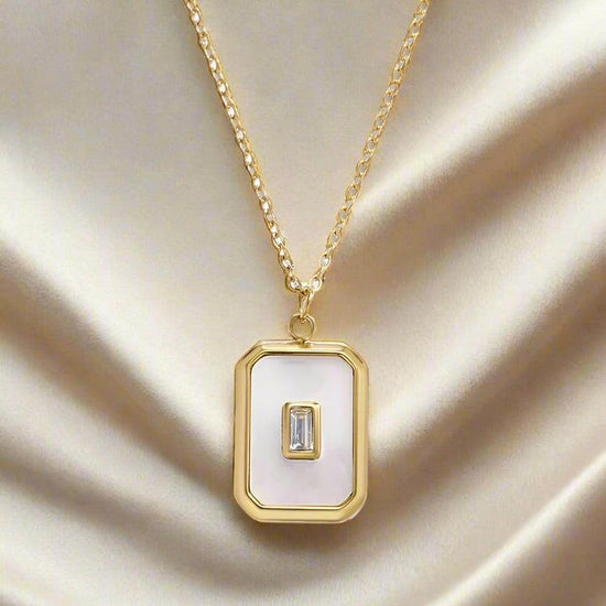 Gold Pearlescent Pendant Necklace - Crumble and Core