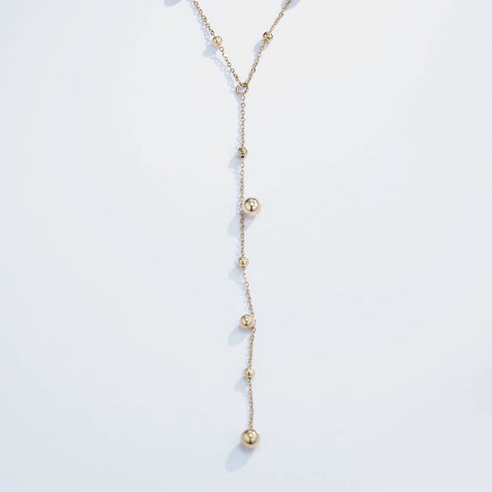 Gold Pendant Lariat Necklace