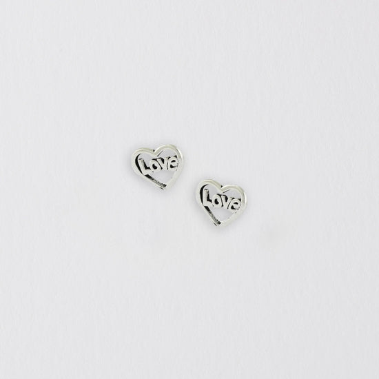 Love Heart Silver Ear Stud Jewelry Crumble and Core   