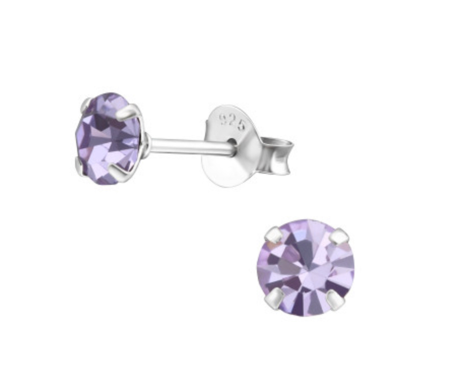 Crystal Violet Silver Ear Stud All Products Crumble and Core   