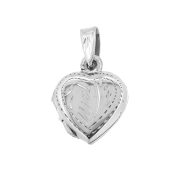 Sterling Silver Heart Locket Pendant Necklace