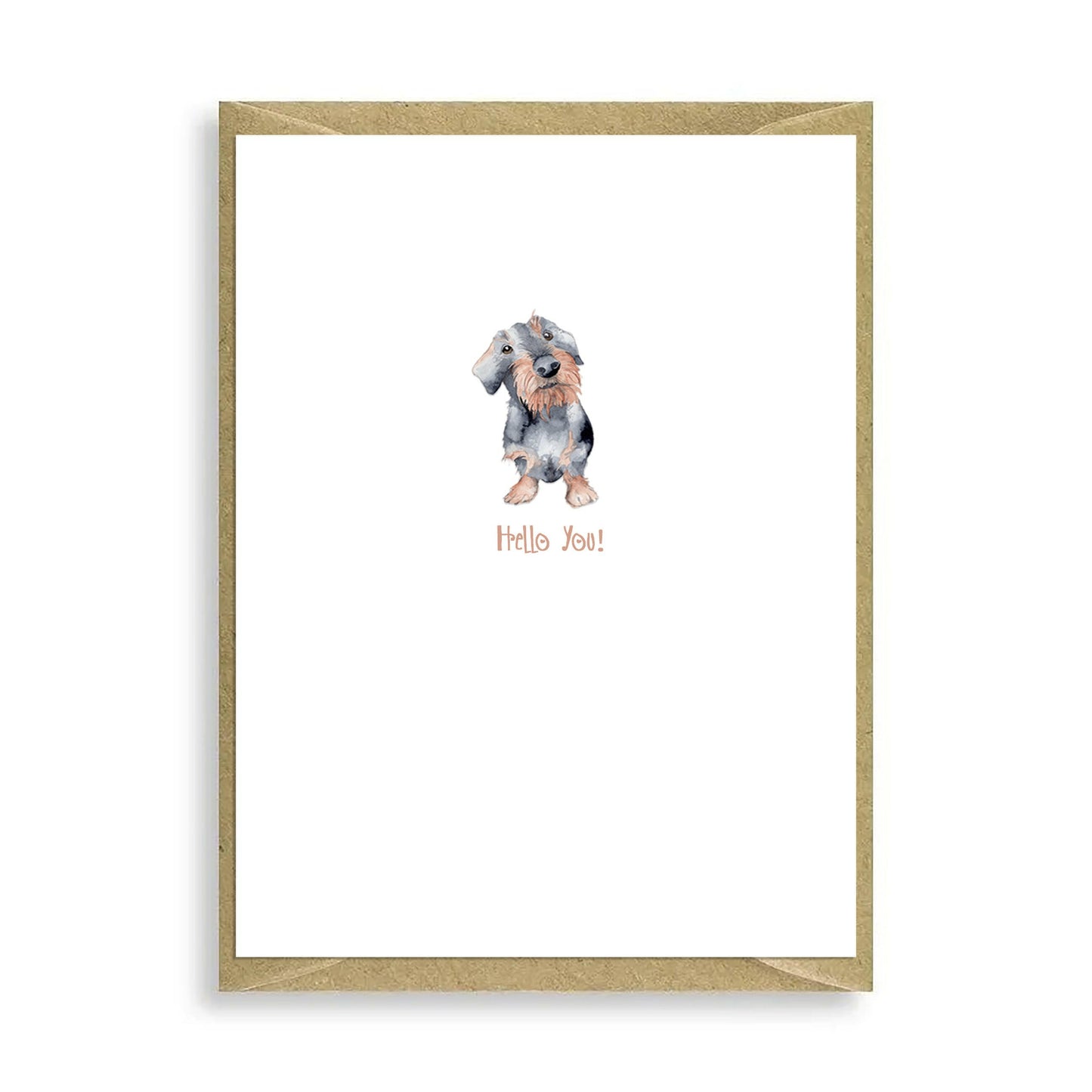 Hairy Dachshund Hello You Mini Card Greeting & Note Cards Crumble and Core   