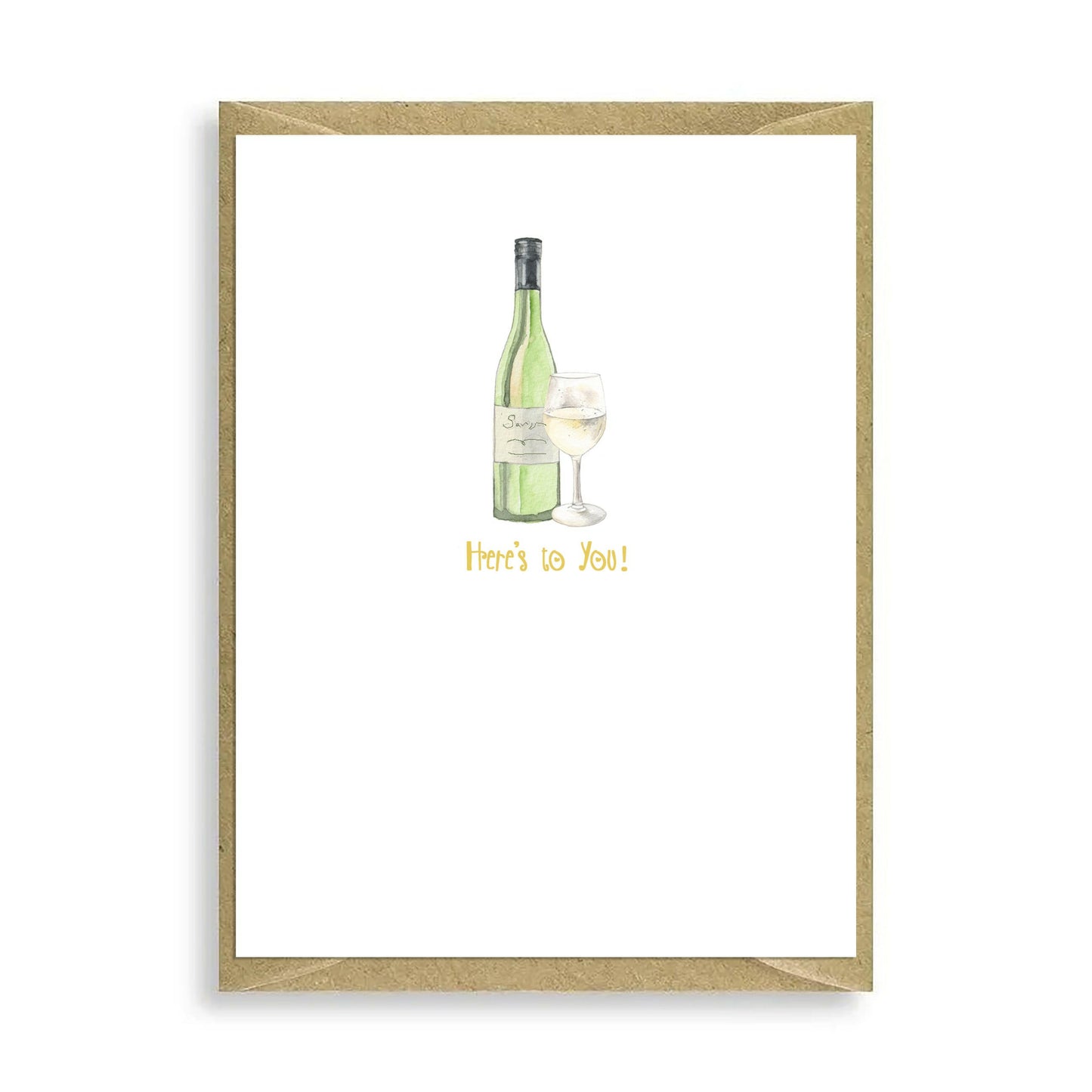 Wine Here's to You Mini Card Greeting & Note Cards Crumble and Core   