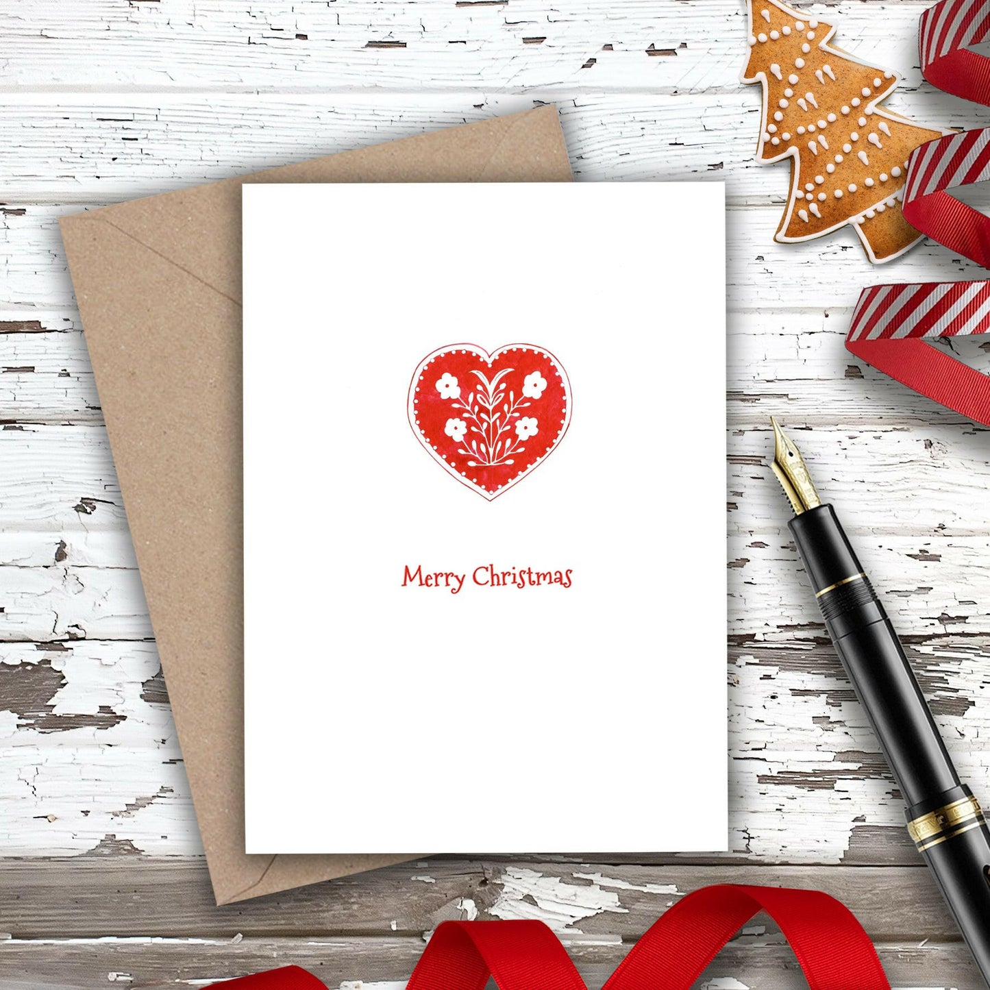 Christmas Nordic Heart Mini Card