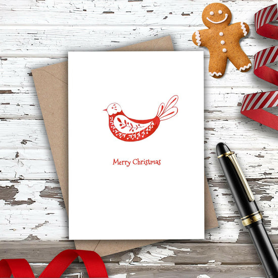 Christmas Nordic Bird Mini Card