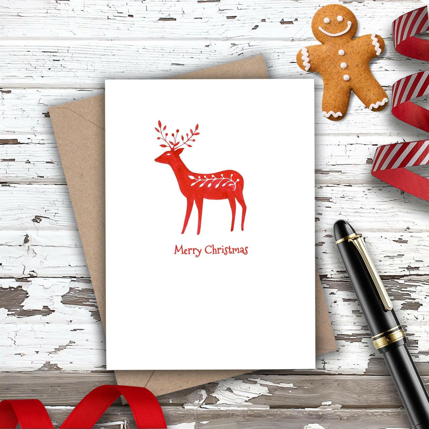 Christmas Nordic Reindeer Mini Card