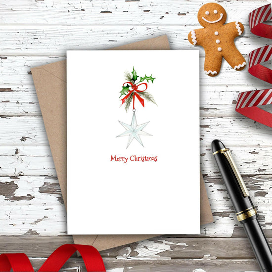 Christmas Star & Holly Mini Card