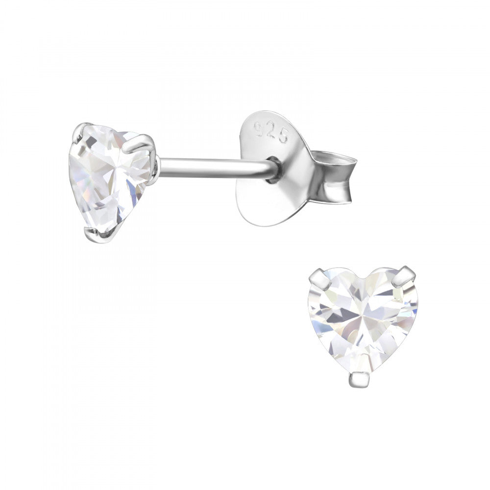 Sterling Silver Crystal Heart Drop Earrings  - Jewellery Gift, Box and Card for Loved Ones