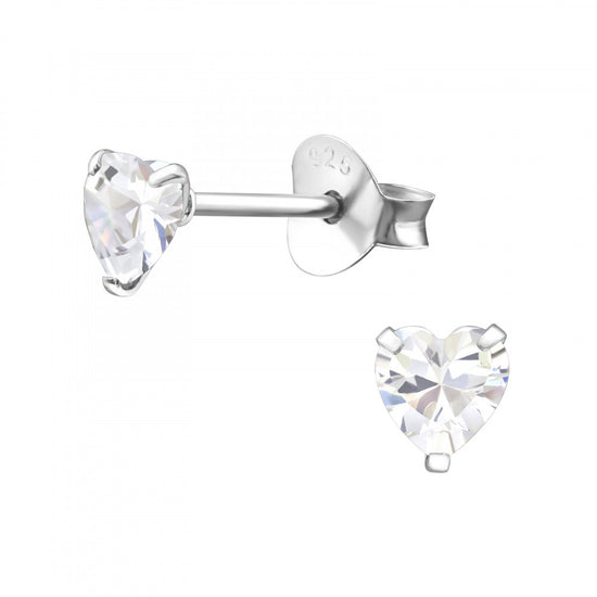 Sterling Silver Crystal Heart Drop Earrings  - Jewellery Gift, Box and Card for Loved Ones