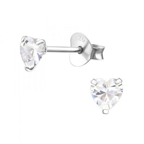 Sterling Silver Heart Stud Earrings and Shamrock Card - Thoughtful Gift - Crumble and Core