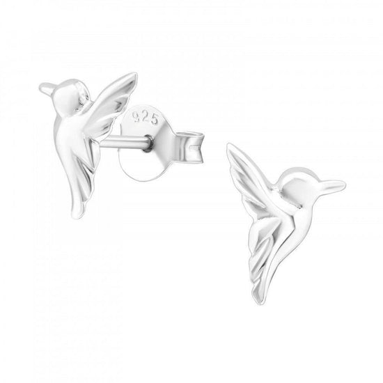 Load image into Gallery viewer, Silver Hummingbird Stud Earrings - Elegant and Unique Jewellery for Any Occasion

