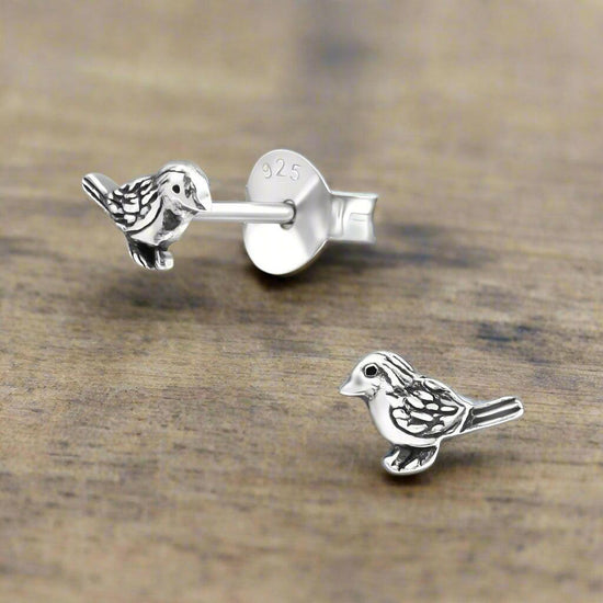 Cute Silver Bird Stud Earrings - Perfect for Any Occasion - Crumble and Core