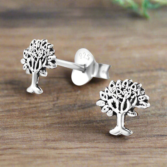 Tree of Life Silver Stud Earrings - Exquisite Silver Jewellery for a Natural Look