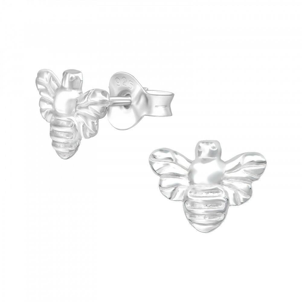 Silver Bee Stud Earrings - Hypoallergenic  Stylish Everyday Jewellery