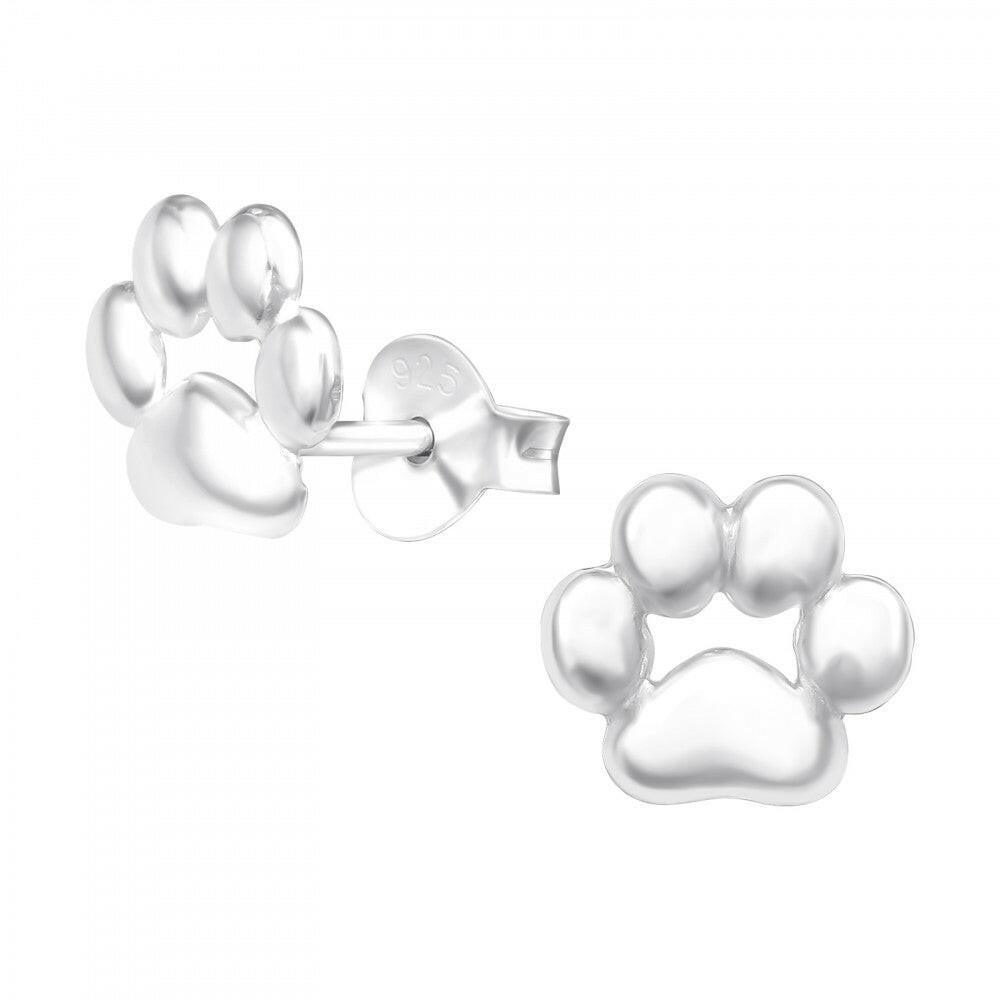 Silver Dog Paw Stud Earrings -  Adorable Jewellery for Canine Lovers