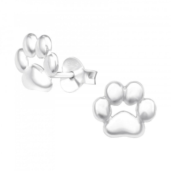 Silver Dog Paw Stud Earrings -  Adorable Jewellery for Canine Lovers