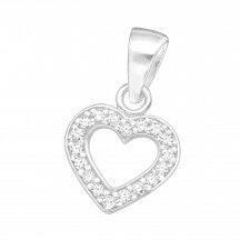 Heart Sterling Silver Jewelled Pendant Necklace - Crumble and Core