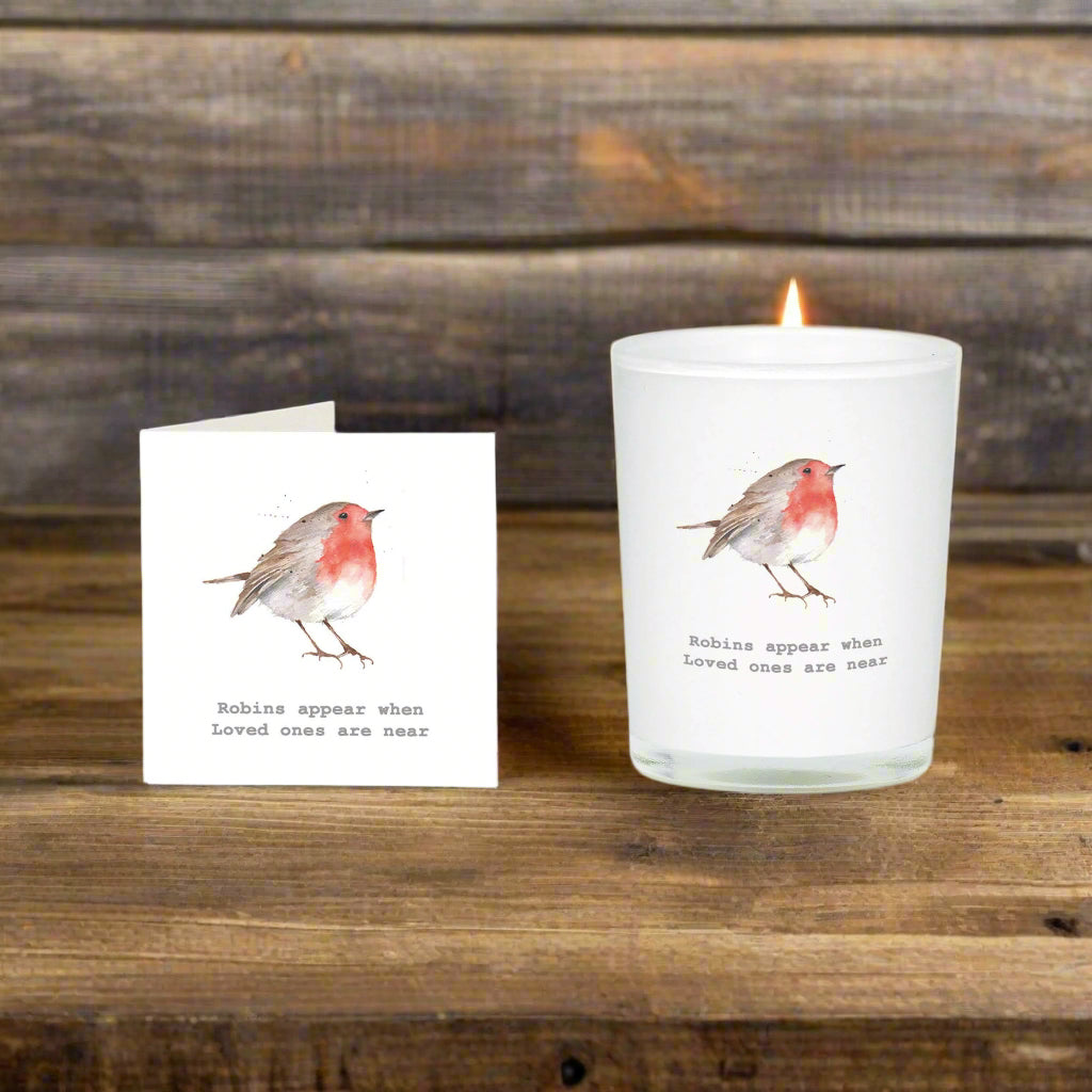 Robins Appear Boxed Candle and Card Candles Crumble and Core   