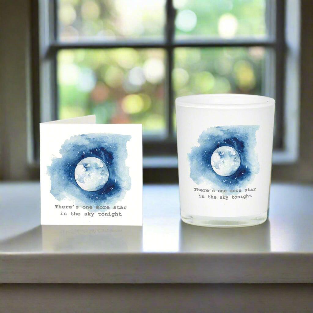 Moon and Star Candle with Matching Card - Perfect Sympathy Gift - Crumble and Core