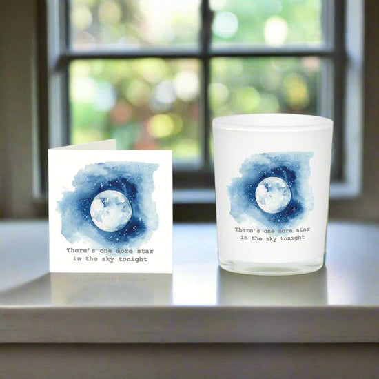 Moon and Star Candle with Matching Card - Perfect Sympathy Gift - Crumble and Core