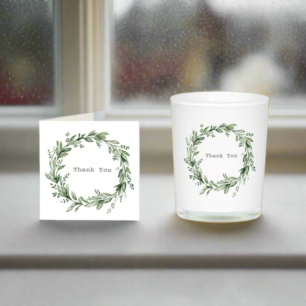 Eucalyptus Thank You - Boxed Candle and Card Gift Set