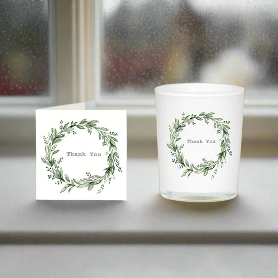 Eucalyptus Thank You - Boxed Candle and Card Gift Set