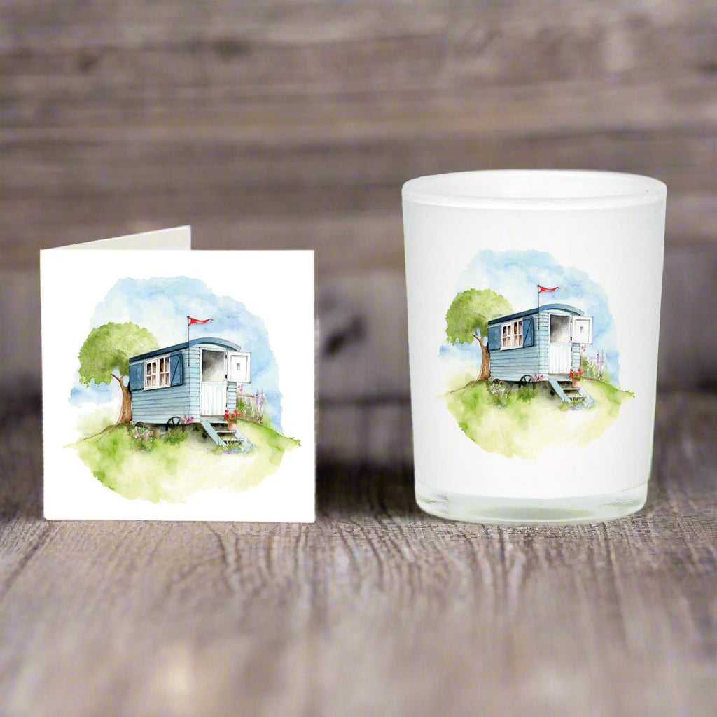 Shepherds Hut Candle Box Greeting Card - Perfect for a Cozy Home or Adventurers