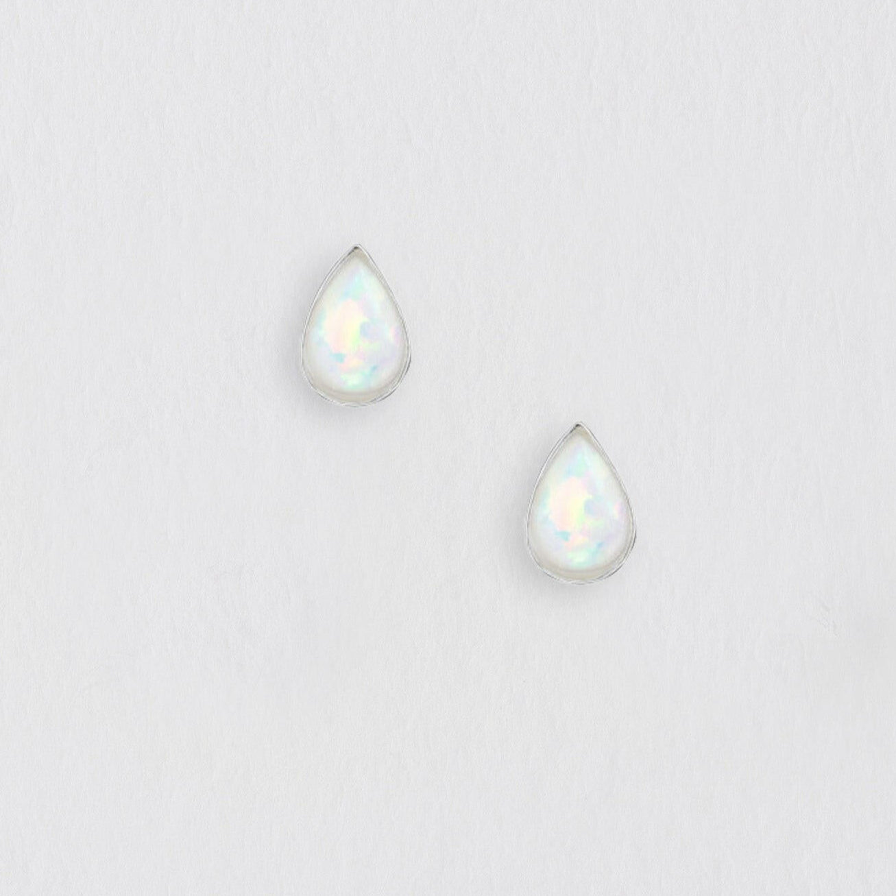 Teardrop Opal Silver Earring Stud Earrings Crumble and Core   