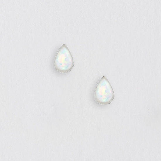 Load image into Gallery viewer, Teardrop Opal Silver Earring Stud Earrings Crumble and Core   

