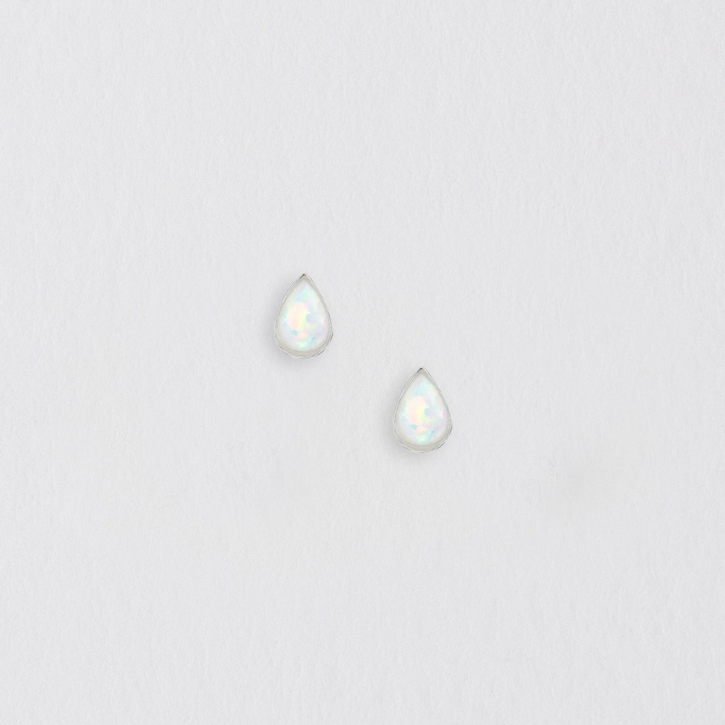 Teardrop Opal Silver Earring Stud Earrings Crumble and Core   