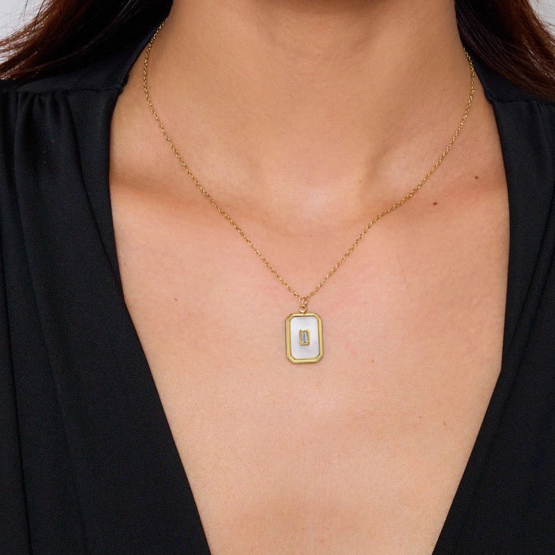 Gold Pearlescent Pendant Necklace and Birthday Love Card Gift Set