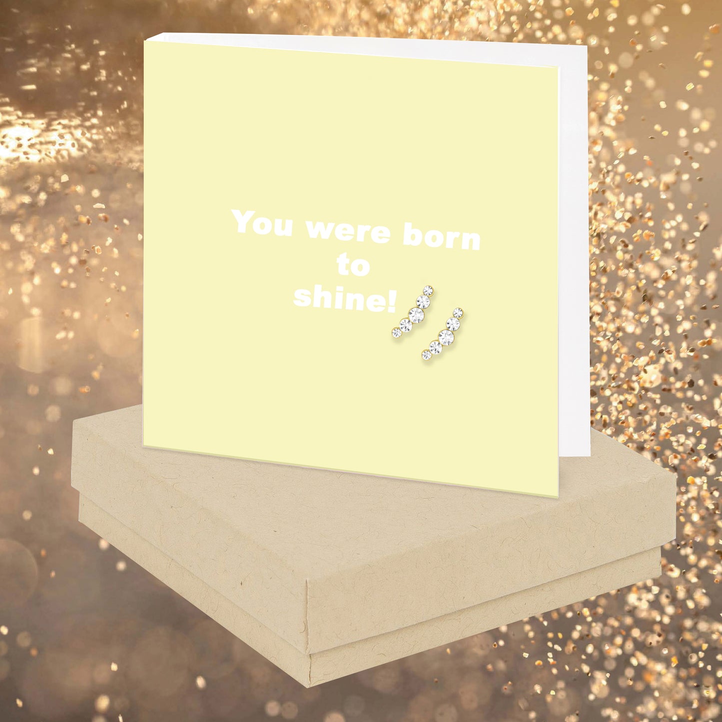 You Were Born To Shine Quote Earring Card