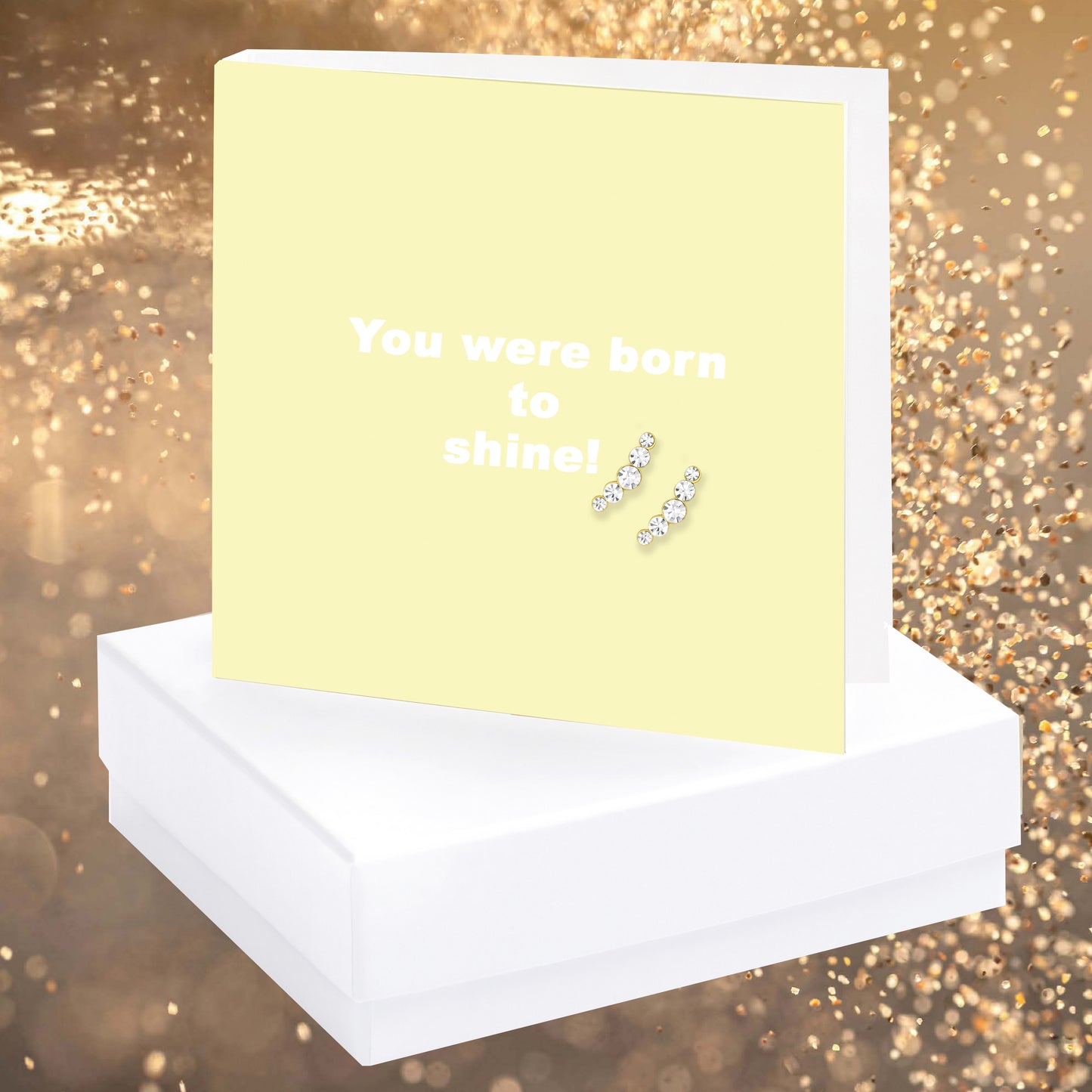 You Were Born To Shine Quote Earring Card