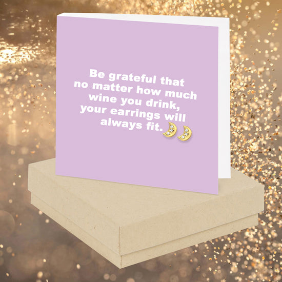 Be Grateful Quote Earring Card