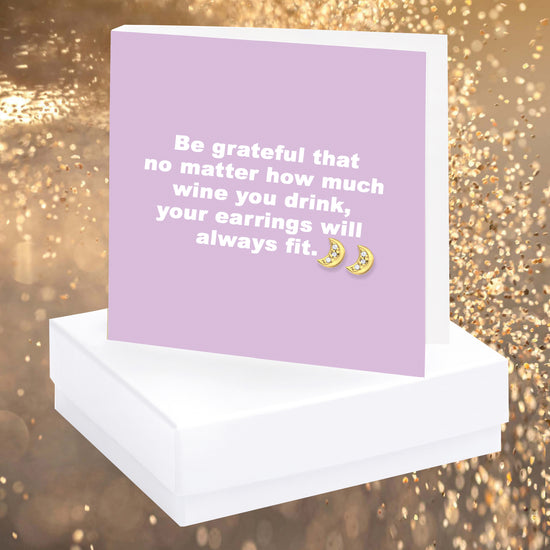 Be Grateful Quote Earring Card