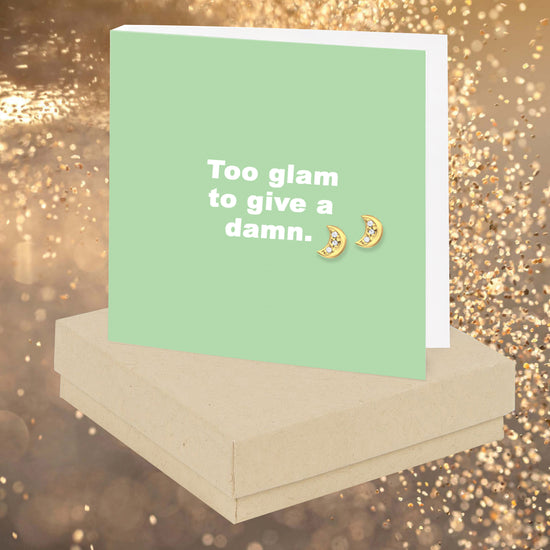 Too Glam Quote Earring Card