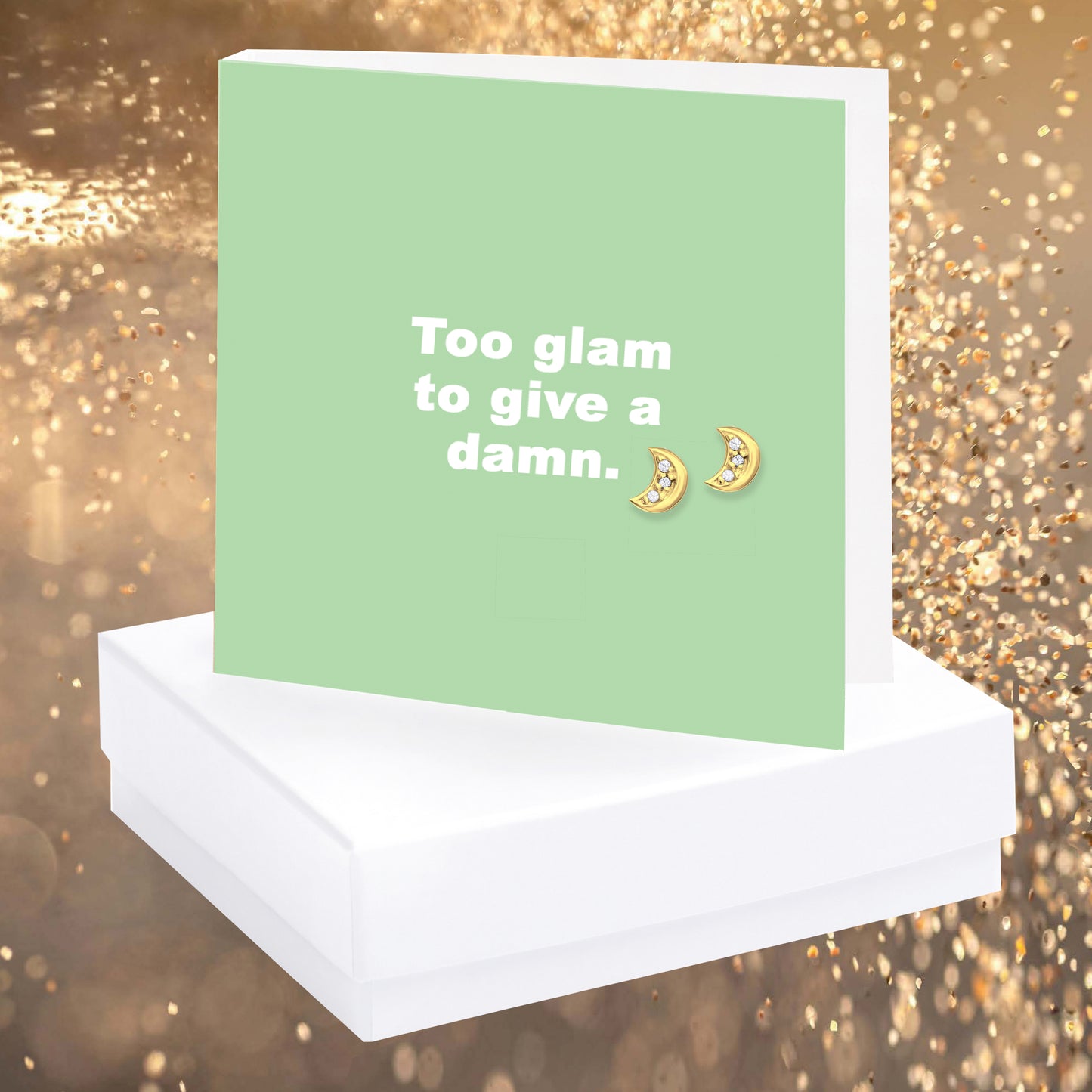 Too Glam Quote Earring Card