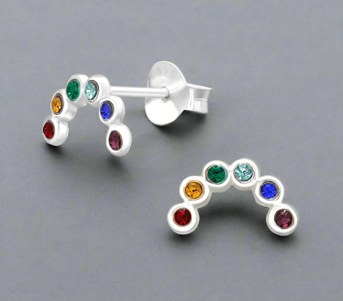 Crystal Silver Stud Earrings – Hypoallergenic, Lightweight Sparkly Gift for Her - Crumble and Core