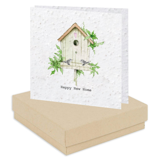 Sterling Silver Bird Stud Earrings on Plantable Seed Card Hand Finished New Home Gift - Crumble and Core