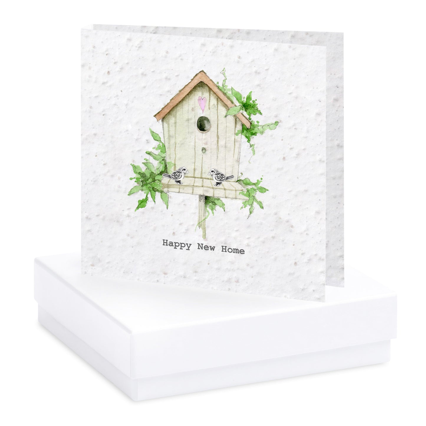 Sterling Silver Bird Stud Earrings on Plantable Seed Card Hand Finished New Home Gift - Crumble and Core