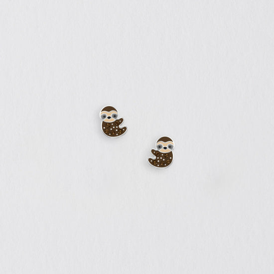 Boxed Sloth Silver Earring Card Earrings Crumble and Core   