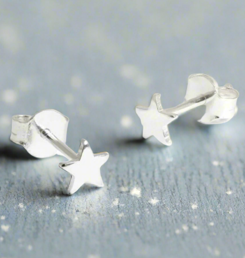 Star Silver Ear Studs Earrings Crumble and Core   